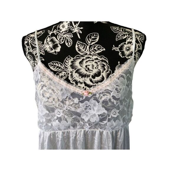 Vintage Delicates Night Slip Gown Coquette Cottage Sheer Bridal Sexy Sleep - Picture 5 of 14